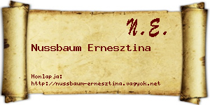 Nussbaum Ernesztina névjegykártya